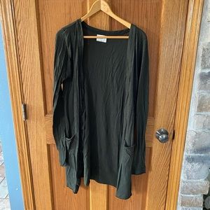 Long olive green cardigan